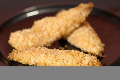 Home-made chicken fingers, lower fat and sodium than take-out