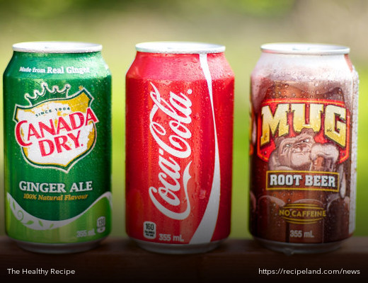 Sugary fizzy drinks - Ginger Ale, Coca-Cola and Root Beer
