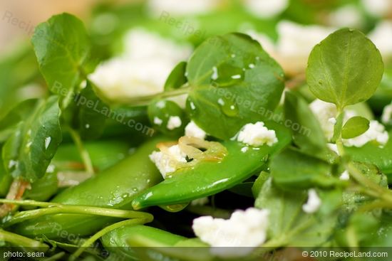 Watercress & Sugar Snap Salad with Warm Sesame-Shallot Vinaigrette