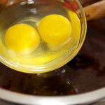 Add the eggs.