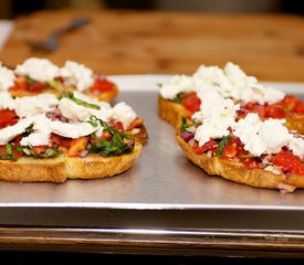 Cherry Tomato and Basil Bruschetta with Goat Cheese