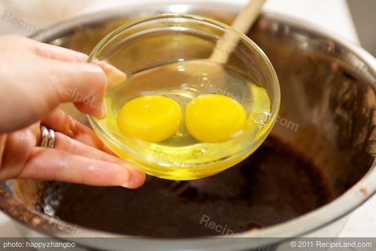 Add the eggs.