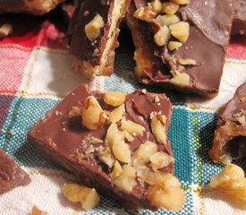 Saltine Candy with Chocolate and Nuts