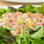 Greens with Roasted Corn and Pepper Salad