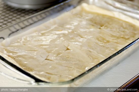 Top with 12 sheets of phyllo,