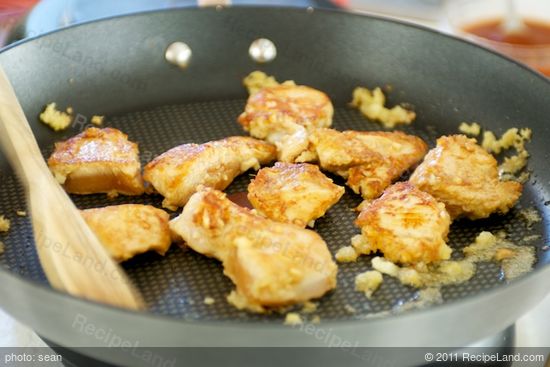 Using a spatula, stir-fry for 30 seconds.  