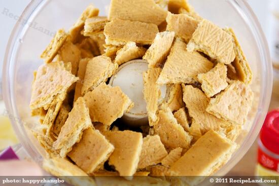 Add the crackers into a food processor.