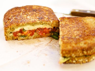 Caprese Grilled Cheese Sandwich with Jalapenos