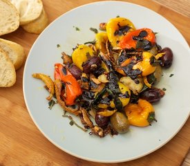 Sage Fried Baby Peppers, Garlic and Olives