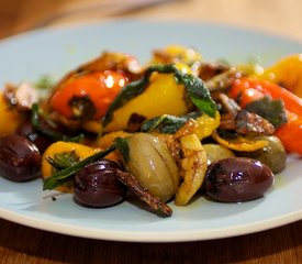 Sage Fried Baby Peppers, Garlic and Olives