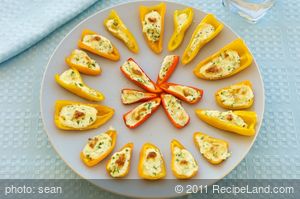 Baby Peppers Stuffed with Spiced Cream Cheese