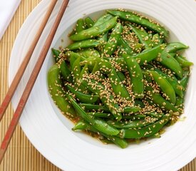 Sugar Snap Peas with Orange Sesame Asian Dressing