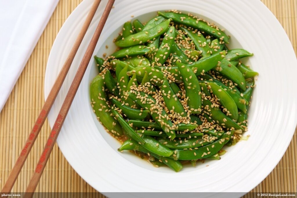Sugar Snap Peas with Orange Sesame Asian Dressing
