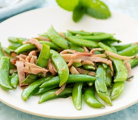 Sugar Snap Peas with Mint and Ham