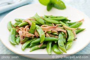 Sugar Snap Peas with Mint and Ham