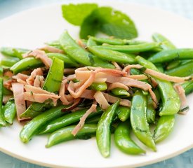 Sugar Snap Peas with Mint and Ham