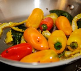 Sage Fried Baby Peppers, Garlic and Olives