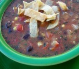 Crockpot Black Bean Tortilla Soup