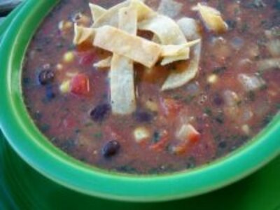 Crockpot Black Bean Tortilla Soup