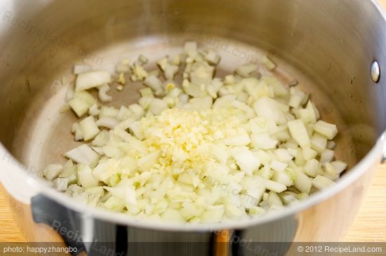 Heat butter or oil in 3 quart saucepan over medium-high heat.
