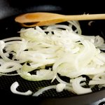 Saute the garlic and onion.