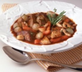 Easy Crockpot Beef Stew with Root Vegetables and Peas