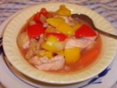 Crockpot Sweet and Sour Chicken Stew with Sweet Peppers