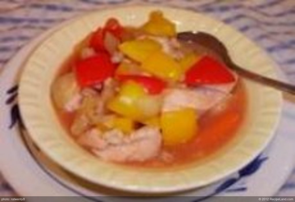 Crockpot Sweet and Sour Chicken Stew with Sweet Peppers