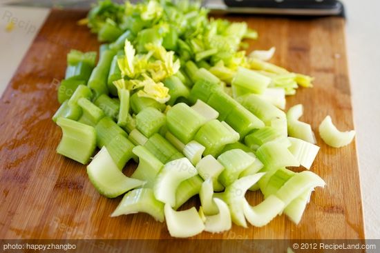 Cut celery into 1-inch pieces.