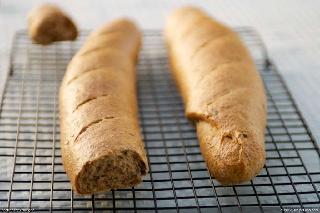 Basil-Rosemary Whole Wheat Baguettes recipe