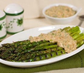 Asparagus Grilled with Curried Yogurt Dressing