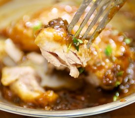 Chicken Thighs Glazed with Orange-Thyme-Cumin Sauce