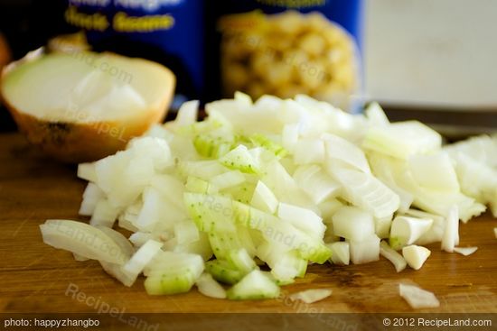 Next chop up the onions.