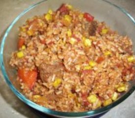 Crockpot Taco Steak and Rice