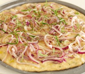 Whole Wheat Rosemary, Onion and Olives Focaccia Pizza