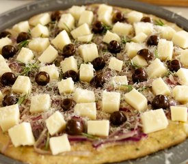 Whole Wheat Rosemary, Onion and Olives Focaccia Pizza