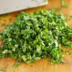 Chop the fresh cilantro.