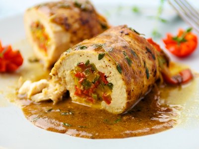 Stuffed Chicken Breasts with Sweet Peppers and Thyme