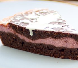 Valentine's Day Raspberry Cream Brownie Wedges