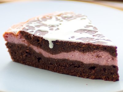 Valentine's Day Raspberry Cream Brownie Wedges