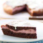 Raspberry Cream Brownie Wedges