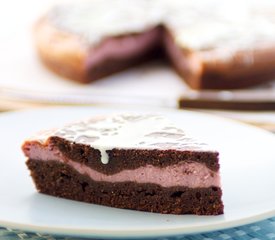 Raspberry Cream Brownie Wedges