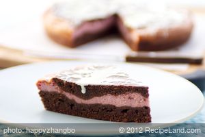 Raspberry Cream Brownie Wedges