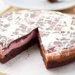 Raspberry Cream Brownie Wedges