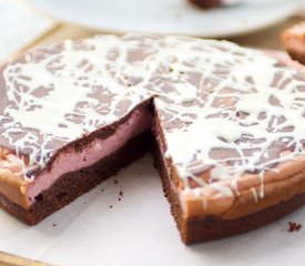 Raspberry Cream Brownie Wedges