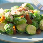 Creamy Brussels Sprouts with Bacon Horseradish Sauce