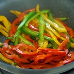 Saute the peppers