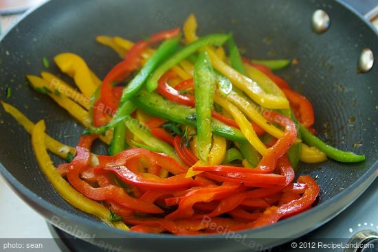 Saute the peppers