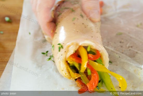 The chicken breast stuffed with pepers