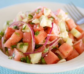 Watermelon, Cucumber and Feta Salad